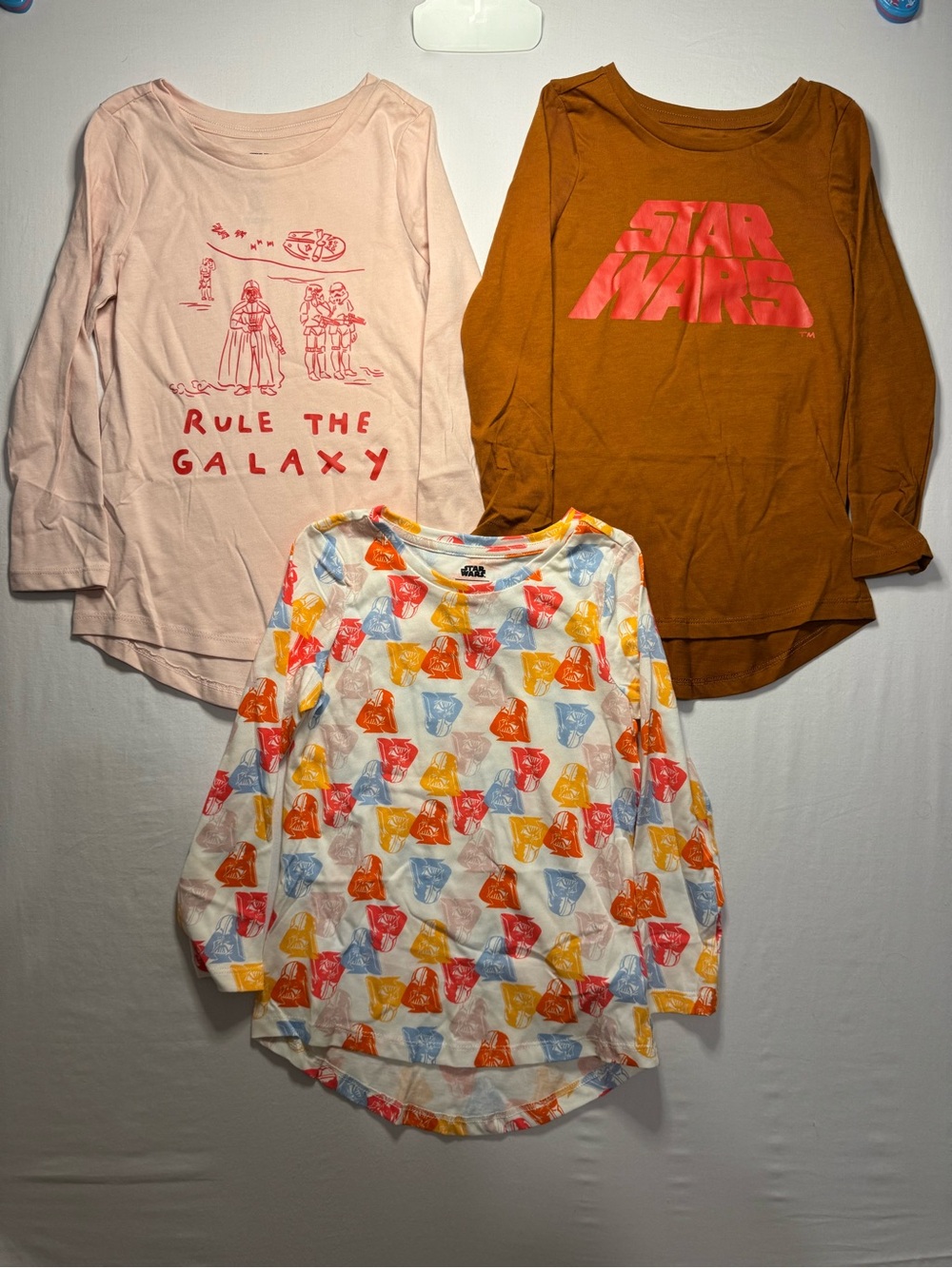 Star Wars Girls Size 5 XS Graphic Tunic Long Sleeve Top (Set of 3) Darth Vader